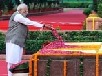 Prime Minister Narendra Modi paid floral tributes to former PM Lal Bahadur Shastri at Vijay Ghat on his birth anniversary. Prime Minister Narendra Modi paid floral tributes to former PM Lal Bahadur Shastri at Vijay Ghat on his birth anniversary.