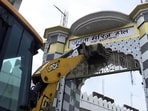 Administration conducts a demolition drive on illegal constructions, in Rae Buzurg village in Sambhal, on Thursday (ANI Video Grab) Administration conducts a demolition drive on illegal constructions, in Rae Buzurg village in Sambhal, on Thursday (ANI Video Grab)