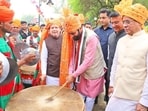 Haryana chief minister Nayab Singh Saini during the i naugural day of the Diwali mela in Surajkund on Thursday. (Sourced: X)