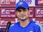 India skipper Shubman Gill adressing the media ahead of the first Test against West Indies in Ahmedabad on Wednesday. (PTI)