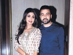 MUMBAI, INDIA - October 21, 2019 : Shilpa Shetty Kundra posed for photographs with her husband Raj Kundra were spotted at bandra on October 21, 2019 in Mumbai, India (Freelance photo by Prodip Guha ) (HT PHOTO)