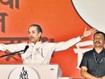 Mumbai, India, October 02, 2025: Uddhav Thackeray, the chief of Shiv Sena (UBT), addressed party workers during the Dussehra Rally at Shivaji Park, Dadar in Mumbai, India.Oct 02, 2025. (Photo by Raju Shinde/HT Photo) (Raju Shinde)