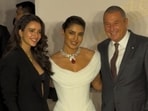 Triptii Dimri, Priyanka Chopra, and Bvlgari CEO Jean-Christophe Babin at Mumbai's NMACC.