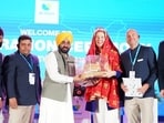 Punjab chief minister Bhagwant Singh Mann during the inauguration of De Heus’s Animal Feed Plant in Rajpura on Wednesday. (HT Photo) Punjab chief minister Bhagwant Singh Mann during the inauguration of De Heus’s Animal Feed Plant in Rajpura on Wednesday. (HT Photo)