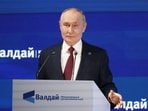 Russia's President Vladimir Putin delivers a speech during the Valdai Discussion Club annual international conference in Sochi, Russia.