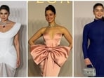 Priyanak Chopra, Tamannaah Bhatia, and Sara Tendulkar pose for the paparazzi at the Bvlgari exhibition. 