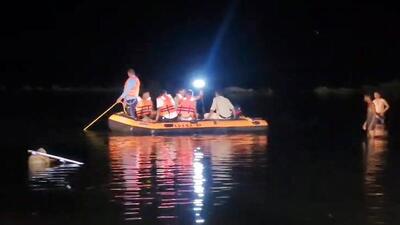 A search and rescue operation is underway in the Jamli village, where 10 people died in an accident during the Durga idol immersion ceremony, in Khandwa on Thursday (ANI Grab) A search and rescue operation is underway in the Jamli village, where 10 people died in an accident during the Durga idol immersion ceremony, in Khandwa on Thursday (ANI Grab)