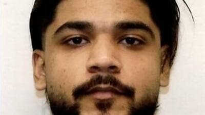 A wanted poster issued by police for Vikram Sharma, who Canadian investigators believe has fled to India. ((Credit: West Shore RCMP))