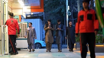 Some residents of Herat and Kandahar travelled to border towns to pick up signal from neighbouring Iran and Pakistan. (AFP) Some residents of Herat and Kandahar travelled to border towns to pick up signal from neighbouring Iran and Pakistan. (AFP)