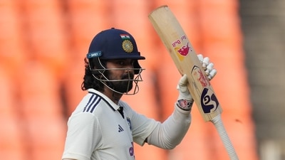 India's KL Rahul celebrates after scoring fifty runs on the first day of the first Test against West Indies. (AP) India's KL Rahul celebrates after scoring fifty runs on the first day of the first Test against West Indies. (AP)