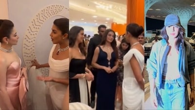 Priyanka Chopra flew out of India after meeting Tamannaah, Samantha Ruth Prabhu and Keerthy Suresh at the Bvlgari event. Priyanka Chopra flew out of India after meeting Tamannaah, Samantha Ruth Prabhu and Keerthy Suresh at the Bvlgari event.