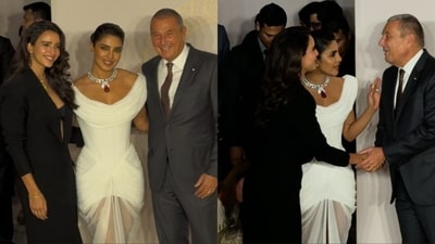 Triptii Dimri, Priyanka Chopra, and Bvlgari CEO Jean-Christophe Babin at Mumbai's NMACC. Triptii Dimri, Priyanka Chopra, and Bvlgari CEO Jean-Christophe Babin at Mumbai's NMACC.