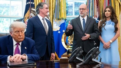 OMB Director Russell Vought (2nd R) speaks with President Donald Trump (L) (AFP) OMB Director Russell Vought (2nd R) speaks with President Donald Trump (L) (AFP)