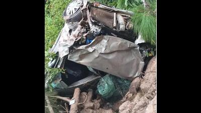 The wrecked remains of the car. (File)