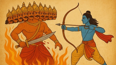 Dasra Wishes: This Dussehra, may you burn away negativity and embrace positivity in every aspect of life. (Image: ChatGPT) Dasra Wishes: This Dussehra, may you burn away negativity and embrace positivity in every aspect of life. (Image: ChatGPT)