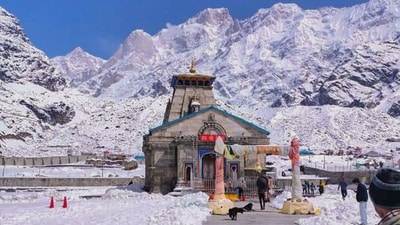 Kedarnath Temple is one of the Char Dham sites in Northern India, situated on the banks of the Mandakini River. (PTI) Kedarnath Temple is one of the Char Dham sites in Northern India, situated on the banks of the Mandakini River. (PTI)