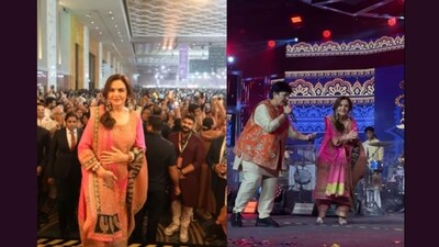 A video showed Nita Ambani dancing with Falguni Pathak. (Instagram/@jioworldconventioncentre)