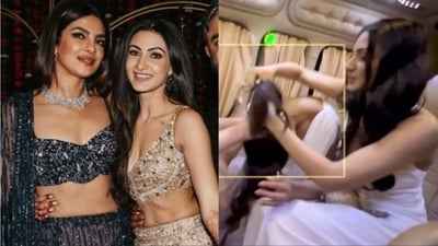 Priyanka Chopra's sister-in-law, Neelam Upadhyaya, helped her after the Bvlgari event. Priyanka Chopra's sister-in-law, Neelam Upadhyaya, helped her after the Bvlgari event.