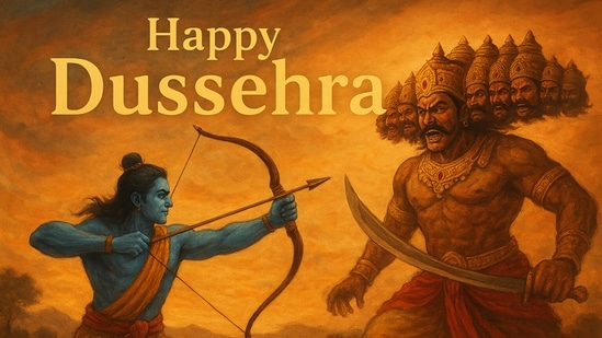 Happy Dussehra 2025: Dussehra, or Vijayadashami, falls on October 2 this year, marking the end of Navratri and Durga Puja. (ChatGPT)
