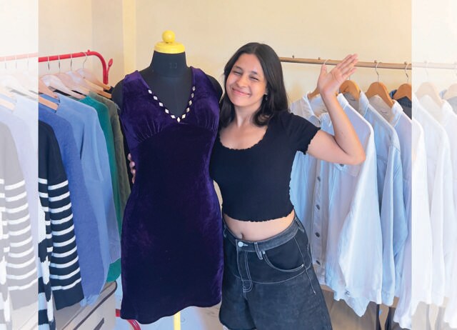 Kanchan Kathayat, founder of Laddu Thrifts, dresses up posts and Reels so the items look covetable. Kanchan Kathayat, founder of Laddu Thrifts, dresses up posts and Reels so the items look covetable.
