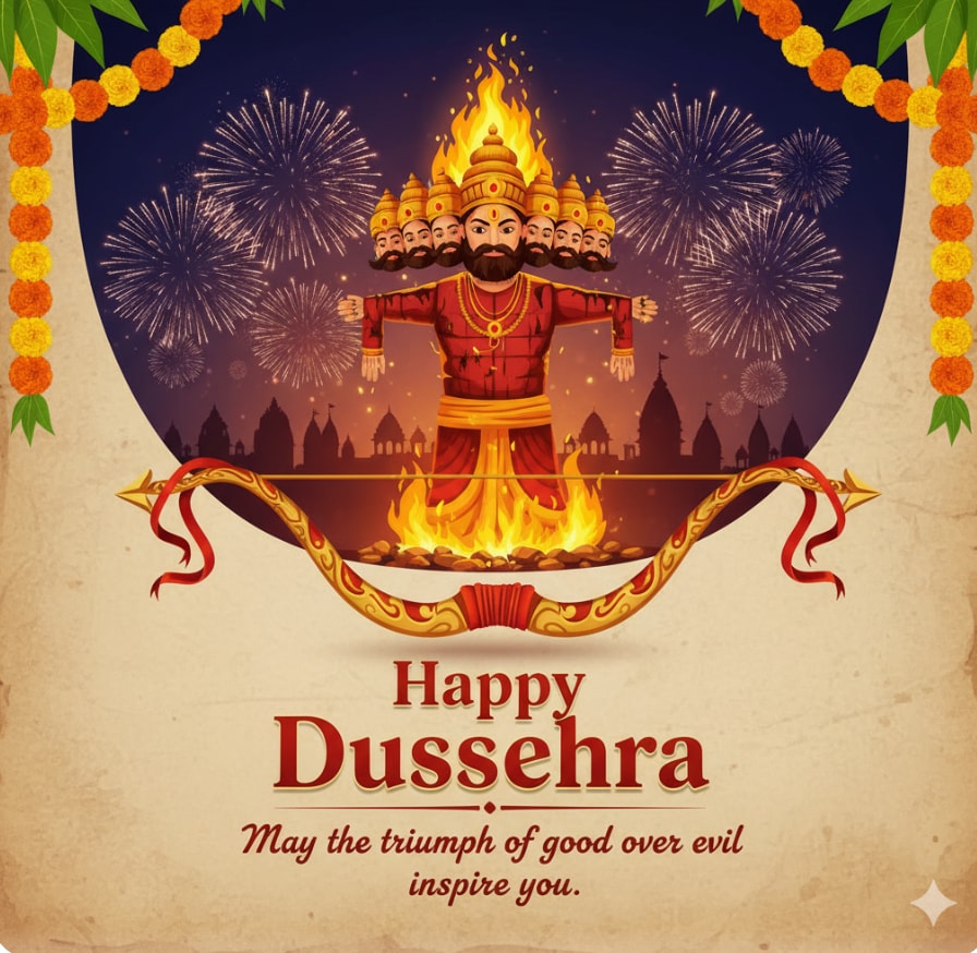 May the victory of good over evil remind you to always stay strong and hopeful. Happy Dussehra. (Source: Google Gemini) May the victory of good over evil remind you to always stay strong and hopeful. Happy Dussehra. (Source: Google Gemini)