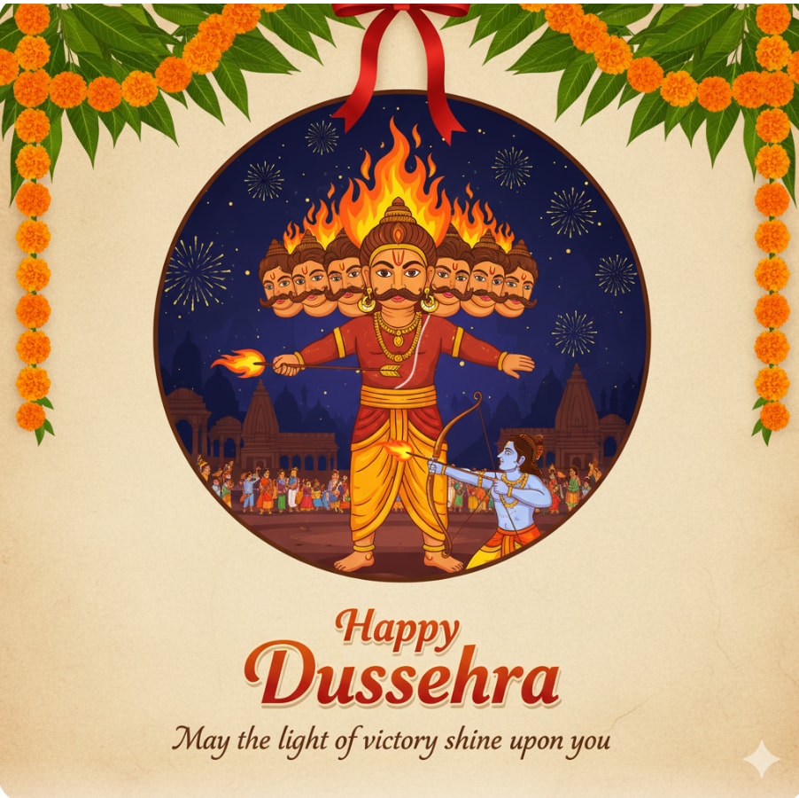 Let the spirit of Dussehra inspire you to conquer your fears and walk the path of truth and righteousness. (Source: Google Gemini) Let the spirit of Dussehra inspire you to conquer your fears and walk the path of truth and righteousness. (Source: Google Gemini)