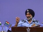 Chief of the Air Staff Air Chief Marshal Amar Preet Singh addresses a press conference in New Delhi on Friday. (PTI) Chief of the Air Staff Air Chief Marshal Amar Preet Singh addresses a press conference in New Delhi on Friday. (PTI)