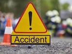 The impact caused the vehicle to skid into a roadside gutter. (File) The impact caused the vehicle to skid into a roadside gutter. (File)