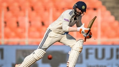 India's Ravindra Jadeja runs after playing a shot. (AFP) India's Ravindra Jadeja runs after playing a shot. (AFP)