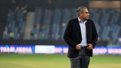 Mohsin Naqvi seemingly ran away with the Asia Cup trophy on Sunday. (AP) Mohsin Naqvi seemingly ran away with the Asia Cup trophy on Sunday. (AP)