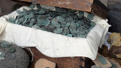 Gold and silver coins worth $1 million were recovered from a 1715 shipwreck off the coast of Florida. (AP) Gold and silver coins worth $1 million were recovered from a 1715 shipwreck off the coast of Florida. (AP)