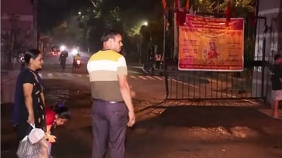 The incident took place during the Dussehra celebrations on the campus. (Image: Screengrab/ANI) The incident took place during the Dussehra celebrations on the campus. (Image: Screengrab/ANI)