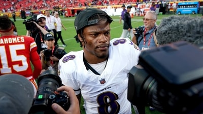 Baltimore Ravens quarterback Lamar Jackson heads off the field following an NFL football game against the Kansas City Chiefs (AP) Baltimore Ravens quarterback Lamar Jackson heads off the field following an NFL football game against the Kansas City Chiefs (AP)