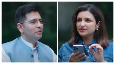 Parineeti Chopra hosts a fake talk show with husband Raghav Chadha, showcasing their playful relationship.