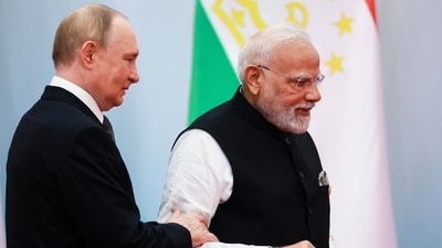 Vladimir Putin, left, and PM Narendra Modi at the Shanghai Cooperation Organization (SCO) summit in Tianjin, China (PTI) Vladimir Putin, left, and PM Narendra Modi at the Shanghai Cooperation Organization (SCO) summit in Tianjin, China (PTI)