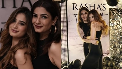 Rasha Thadani and Raveena Tandon Rasha Thadani and Raveena Tandon