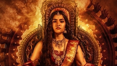 Rukmini Vasanth's character goes through a transformation in Kantara Chapter 1. Rukmini Vasanth's character goes through a transformation in Kantara Chapter 1.