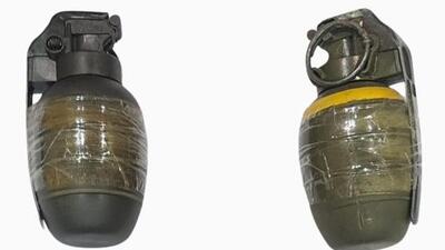 The two hand-grenades that the Amritsar Rural Police recovered from Ravinder Singh, a resident of Tarn Taran, on Friday. (X)