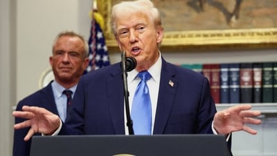 In a post on his Truth Social site Thursday morning, Trump announced he would be meeting with his budget chief, “Russ Vought, he of PROJECT 2025 Fame. (REUTERS file photo)