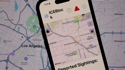 ICEBlock app is displayed on an Apple iPhone in Los Angeles, California. (Getty Images via AFP) ICEBlock app is displayed on an Apple iPhone in Los Angeles, California. (Getty Images via AFP)