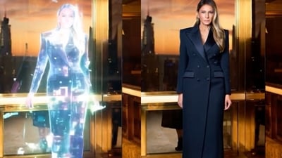 Melania Trump’s AI video “into the future” went viral. (X/@TrueMELANIAmeme) Melania Trump’s AI video “into the future” went viral. (X/@TrueMELANIAmeme)