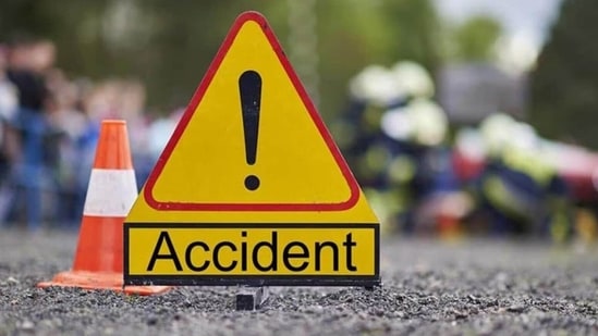 The impact caused the vehicle to skid into a roadside gutter. (File)
