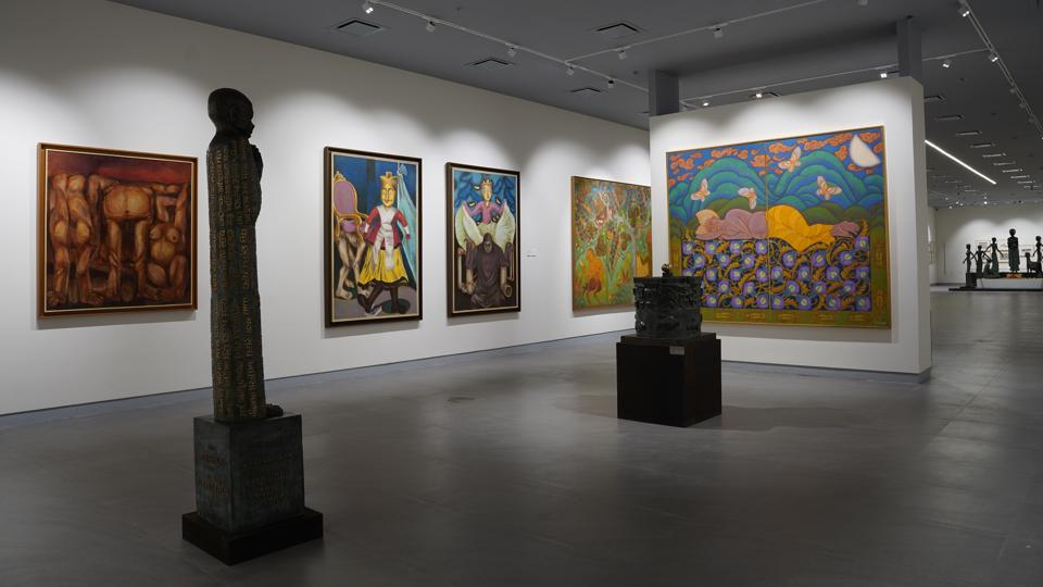 The works on display represent key phases of his long career and comprise 12 oil paintings The works on display represent key phases of his long career and comprise 12 oil paintings