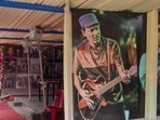 A pavilion with photographs of deceased singer Zubeen Garg, at the entrance of a community Durga Puja pandal in Guwahati A pavilion with photographs of deceased singer Zubeen Garg, at the entrance of a community Durga Puja pandal in Guwahati