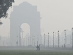 Morning smog blankets Kartavya Path in New Delhi, on Saturday. (Arvind Yadav/HT Photo) Morning smog blankets Kartavya Path in New Delhi, on Saturday. (Arvind Yadav/HT Photo)