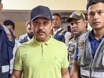 North East India Festival chief organiser Shyamkanu Mahanta after his arrest. North East India Festival chief organiser Shyamkanu Mahanta after his arrest.