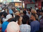 Son of a former sarpanch from Sehna village in Barnala Sukhwinder Singh Calcutta was shot dead on Saturday evening at the Sehna bus stand, said police. (HT Photo)