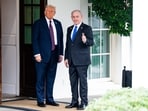 US President Donald Trump, left, and Benjamin Netanyahu, Israel's prime minister, during an arrival ceremony outside the West Wing of the White House in Washington, DC, US, on Sept. 29, 2025. US President Donald Trump, left, and Benjamin Netanyahu, Israel's prime minister, during an arrival ceremony outside the West Wing of the White House in Washington, DC, US, on Sept. 29, 2025.