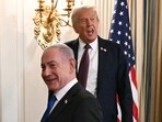 US President Donald Trump and Israeli Prime Minister Benjamin Netanyahu depart at the conclusion of a joint press conference in the State Dining Room of the White House in Washington, DC on September 29, 2025. US President Donald Trump and Israeli Prime Minister Benjamin Netanyahu depart at the conclusion of a joint press conference in the State Dining Room of the White House in Washington, DC on September 29, 2025.