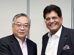 Union minister for commerce and industry Piyush Goyal meets Singapore deputy prime minister and minister for trade and industry, Gan Kim Yong, on Friday. (@PiyushGoyal X)